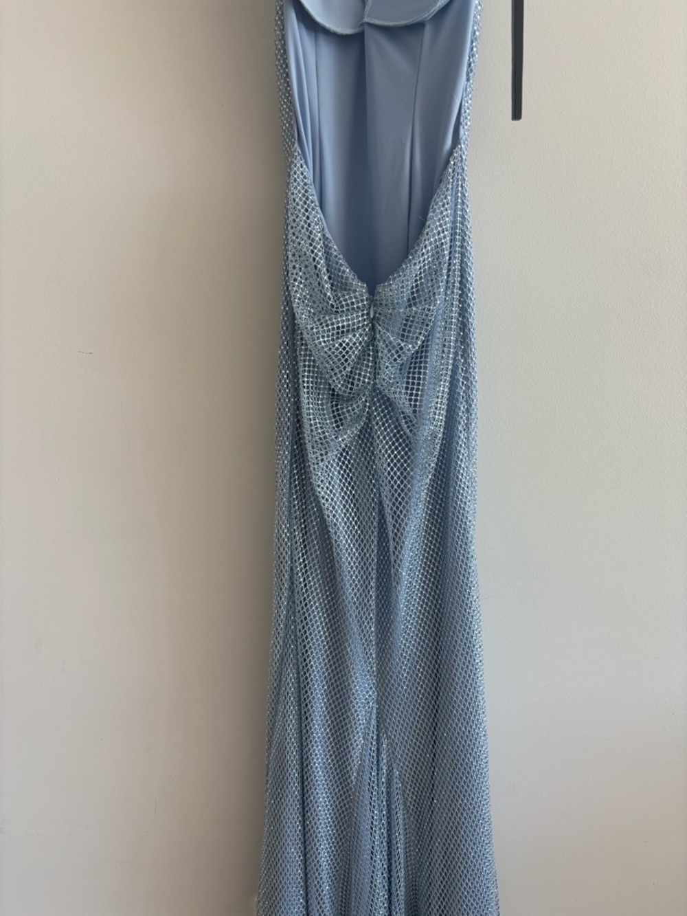 Jovani 08139 Light Blue High Slit Backless Dress Size 4 - Picture 14 of 15
